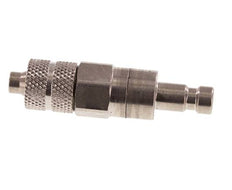 Stainless steel DN 2.7 (Micro) Air Coupling Plug 4x6 mm Union Nut Double Shut-Off