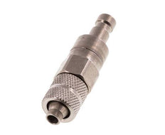 Stainless steel DN 2.7 (Micro) Air Coupling Plug 4x6 mm Union Nut Double Shut-Off