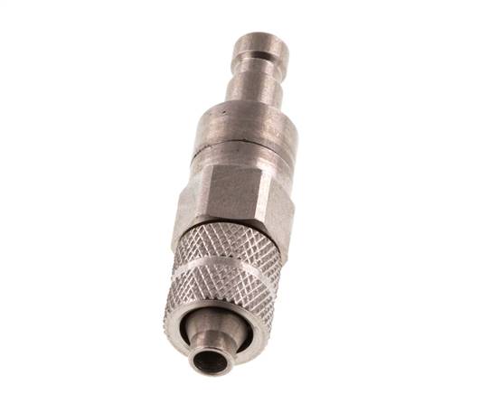 Stainless steel DN 2.7 (Micro) Air Coupling Plug 4x6 mm Union Nut Double Shut-Off