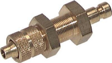 Brass DN 2.7 (Micro) Air Coupling Plug 4x6 mm Union Nut Bulkhead