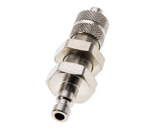 Nickel-plated Brass DN 2.7 (Micro) Air Coupling Plug 3x4.3 mm Union Nut Bulkhead Double Shut-Off