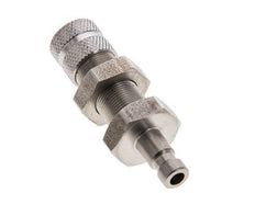 Stainless steel DN 2.7 (Micro) Air Coupling Plug 4x6 mm Union Nut Bulkhead