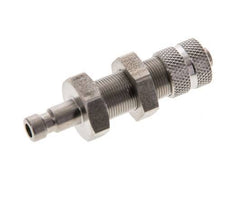 Stainless steel DN 2.7 (Micro) Air Coupling Plug 4x6 mm Union Nut Bulkhead