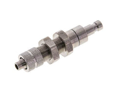 Stainless steel DN 2.7 (Micro) Air Coupling Plug 4x6 mm Union Nut Bulkhead Double Shut-Off
