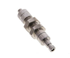 Stainless steel DN 2.7 (Micro) Air Coupling Plug 4x6 mm Union Nut Bulkhead Double Shut-Off