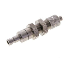 Stainless steel DN 2.7 (Micro) Air Coupling Plug 4x6 mm Union Nut Bulkhead Double Shut-Off