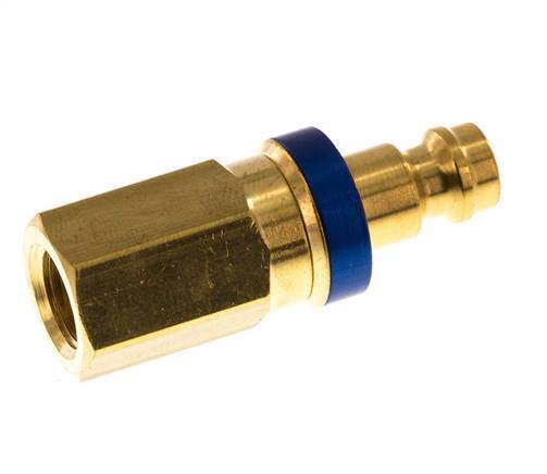 Brass DN 5 Blue Air Coupling Plug G 1/8 inch Female Double Shut-Off
