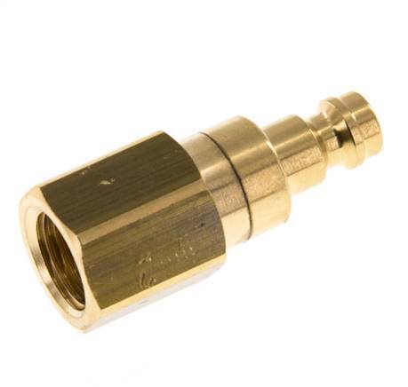 Brass DN 5 Air Coupling Plug G 1/4 inch Female Double Shut-Off