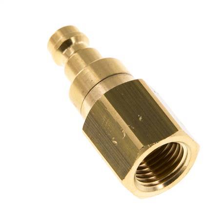 Brass DN 5 Air Coupling Plug G 1/4 inch Female Double Shut-Off