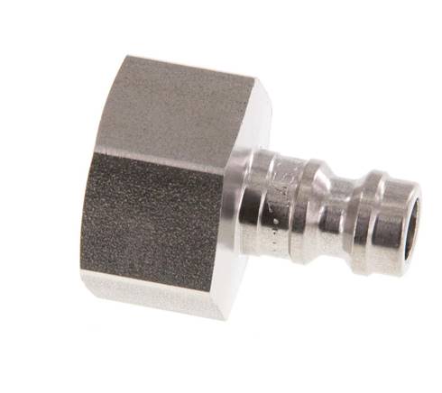 Stainless steel DN 5 Red Air Coupling Plug G 3/8 inch Female Double Shut-Off