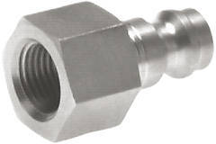 Stainless steel DN 5 Blue Air Coupling Plug G 3/8 inch Female Double Shut-Off