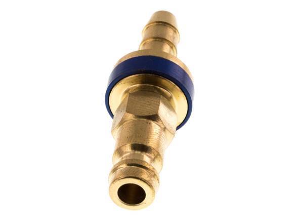 Brass DN 5 Blue-Coded Air Coupling Plug 6 mm Hose Pillar