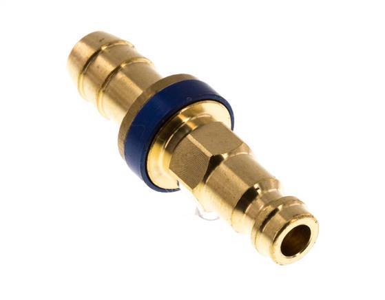 Brass DN 5 Blue-Coded Air Coupling Plug 9 mm Hose Pillar