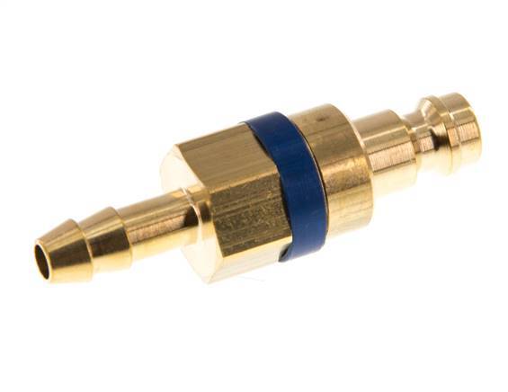 Brass DN 5 Blue Air Coupling Plug 6 mm Hose Pillar