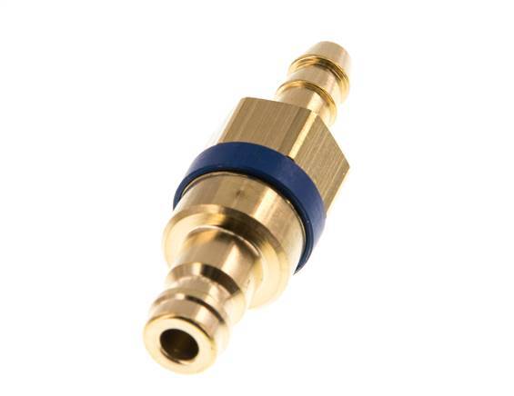 Brass DN 5 Blue Air Coupling Plug 6 mm Hose Pillar