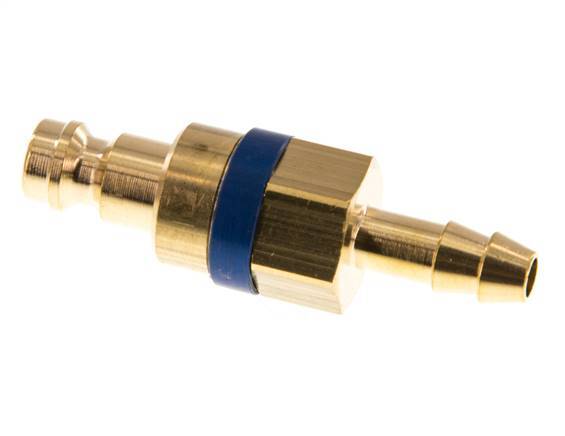 Brass DN 5 Blue Air Coupling Plug 6 mm Hose Pillar