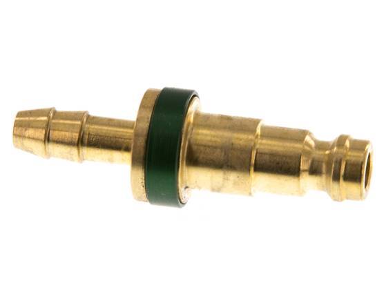 Brass DN 5 Green-Coded Air Coupling Plug 6 mm Hose Pillar