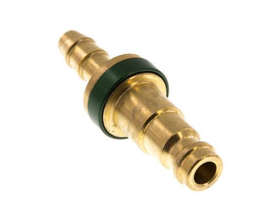 Brass DN 5 Green-Coded Air Coupling Plug 6 mm Hose Pillar