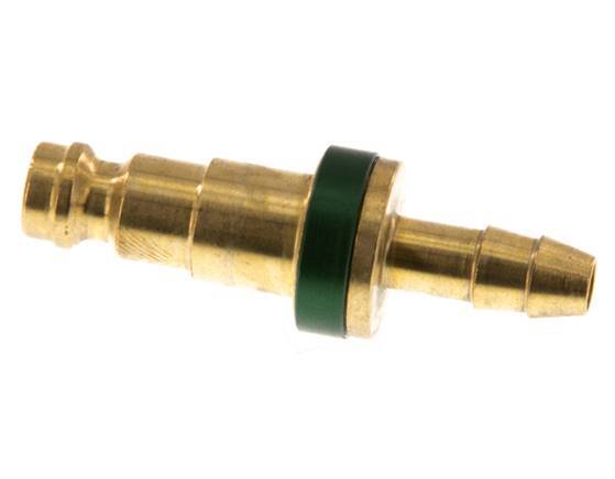 Brass DN 5 Green-Coded Air Coupling Plug 6 mm Hose Pillar