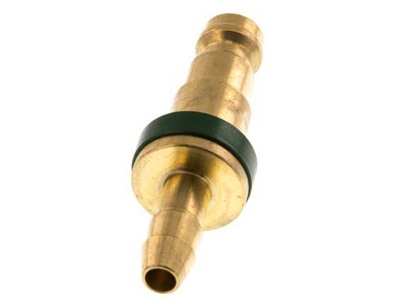 Brass DN 5 Green-Coded Air Coupling Plug 6 mm Hose Pillar