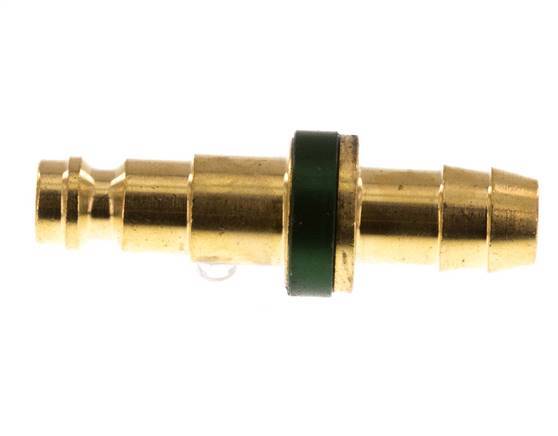 Brass DN 5 Green-Coded Air Coupling Plug 9 mm Hose Pillar