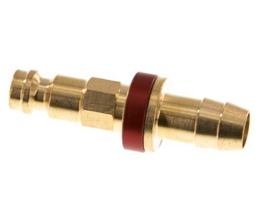 Brass DN 5 Red-Coded Air Coupling Plug 9 mm Hose Pillar