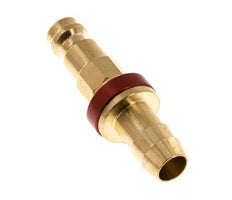 Brass DN 5 Red-Coded Air Coupling Plug 9 mm Hose Pillar