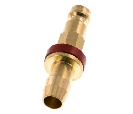 Brass DN 5 Red-Coded Air Coupling Plug 9 mm Hose Pillar