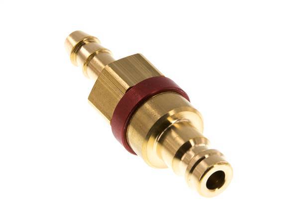 Brass DN 5 Red Air Coupling Plug 6 mm Hose Pillar