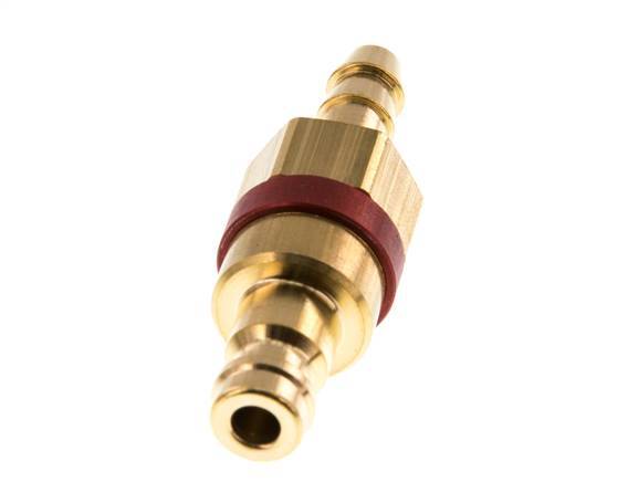 Brass DN 5 Red Air Coupling Plug 6 mm Hose Pillar