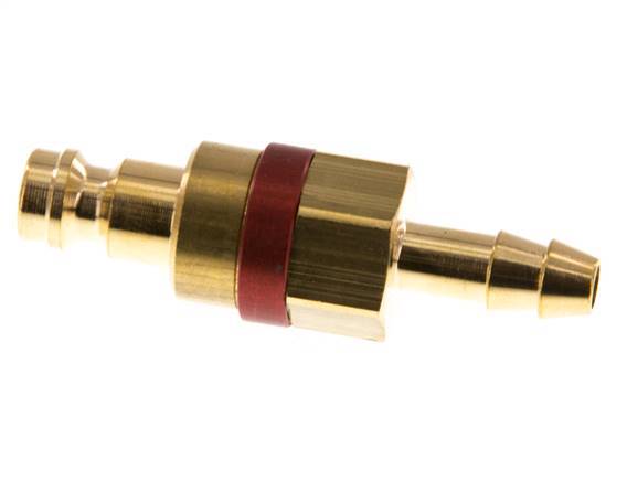 Brass DN 5 Red Air Coupling Plug 6 mm Hose Pillar