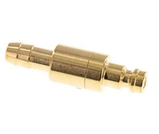 Brass DN 5 Air Coupling Plug 8 mm Hose Pillar Double Shut-Off