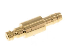 Brass DN 5 Air Coupling Plug 8 mm Hose Pillar Double Shut-Off