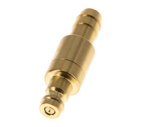 Brass DN 5 Air Coupling Plug 9 mm Hose Pillar Double Shut-Off