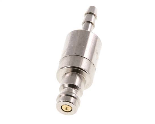 Nickel-plated Brass DN 5 Air Coupling Plug 4 mm Hose Pillar Double Shut-Off