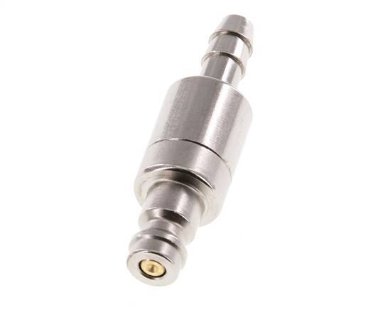 Nickel-plated Brass DN 5 Air Coupling Plug 6 mm Hose Pillar Double Shut-Off