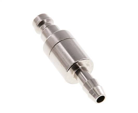 Nickel-plated Brass DN 5 Air Coupling Plug 6 mm Hose Pillar Double Shut-Off