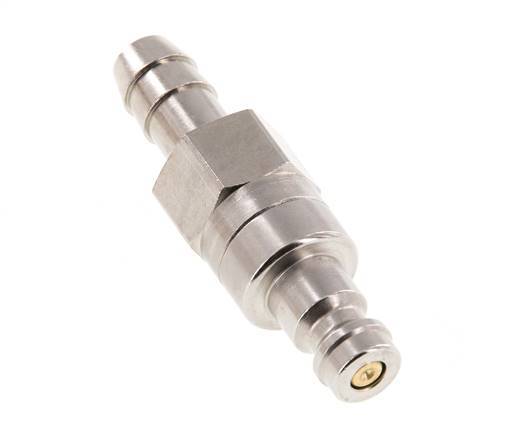 Nickel-plated Brass DN 5 Air Coupling Plug 8 mm Hose Pillar Double Shut-Off
