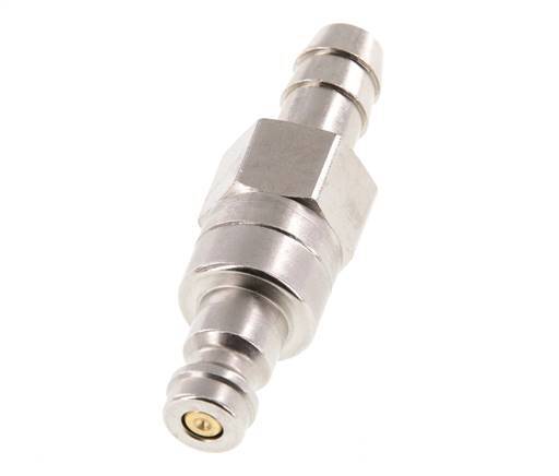 Nickel-plated Brass DN 5 Air Coupling Plug 8 mm Hose Pillar Double Shut-Off