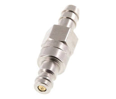 Nickel-plated Brass DN 5 Air Coupling Plug 8 mm Hose Pillar Double Shut-Off