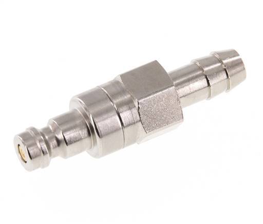 Nickel-plated Brass DN 5 Air Coupling Plug 8 mm Hose Pillar Double Shut-Off