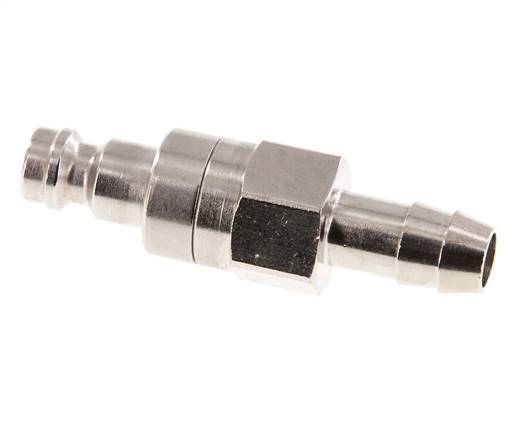 Nickel-plated Brass DN 5 Air Coupling Plug 8 mm Hose Pillar Double Shut-Off