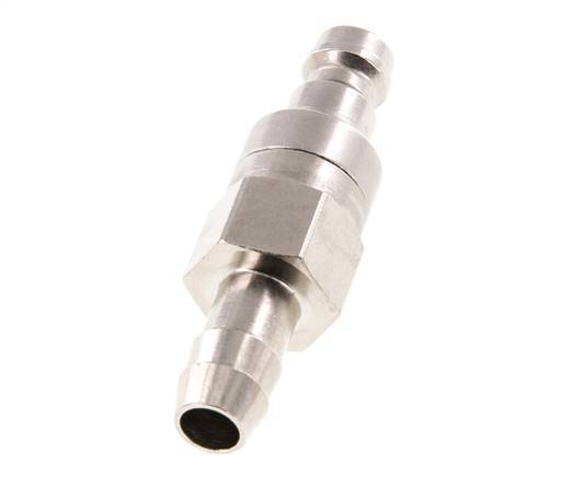 Nickel-plated Brass DN 5 Air Coupling Plug 8 mm Hose Pillar Double Shut-Off