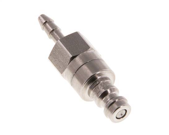 Stainless steel DN 5 Air Coupling Plug 4 mm Hose Pillar Double Shut-Off