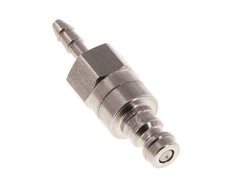 Stainless steel DN 5 Air Coupling Plug 4 mm Hose Pillar Double Shut-Off