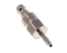 Stainless steel DN 5 Air Coupling Plug 4 mm Hose Pillar Double Shut-Off