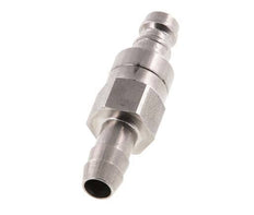 Stainless steel DN 5 Air Coupling Plug 8 mm Hose Pillar Double Shut-Off