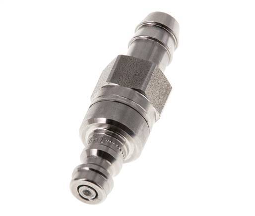 Stainless Steel 316L DN 5 Air Coupling Plug 9 mm Hose Pillar Double Shut-Off