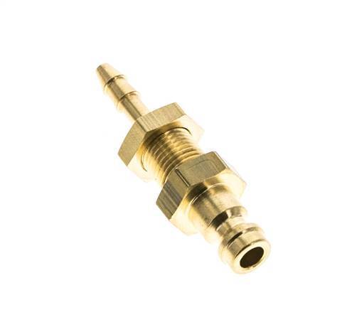 Brass DN 5 Air Coupling Plug 4 mm Hose Pillar Bulkhead