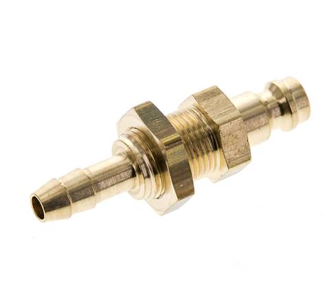 Brass DN 5 Air Coupling Plug 6 mm Hose Pillar Bulkhead